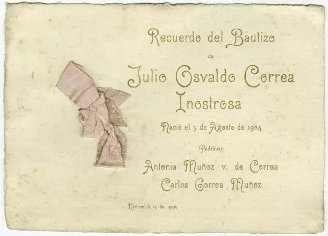 Bautismo de Julio Osvaldo Correa Inostrosa