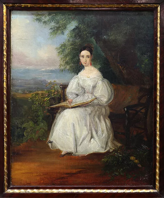 Retrato de Doña Paula Aldunate de Larraín en su hacienda de Viluco