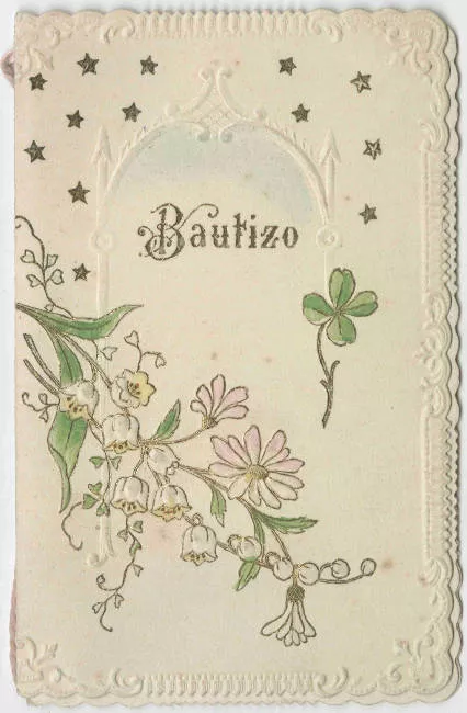 Recuerdo de bautismo de Alfredo Saavedra