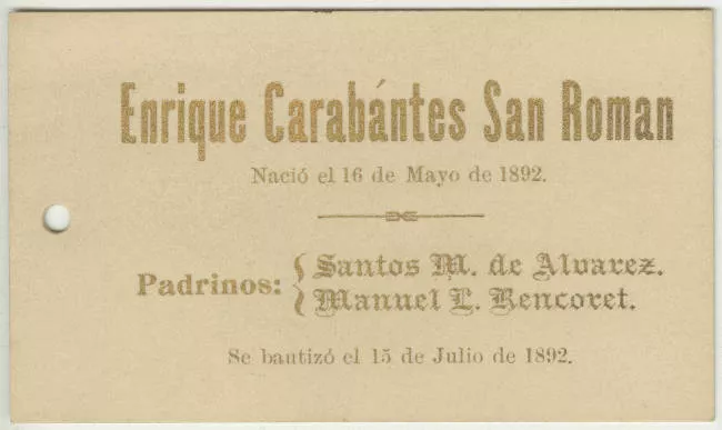Bautismo de Enrique Carabantes San Román