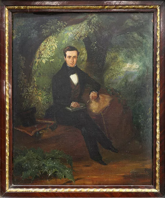Retrato de Don  Santiago Larraín Moxó en su hacienda de Viluco