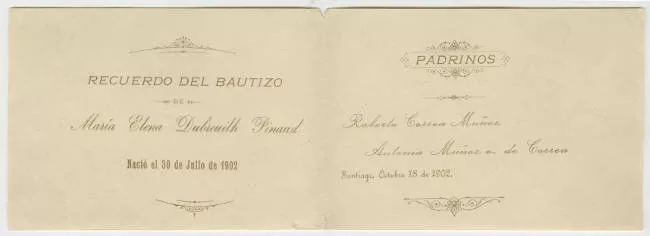 Bautismo de Maria Elena Dubreuilh Pinaud