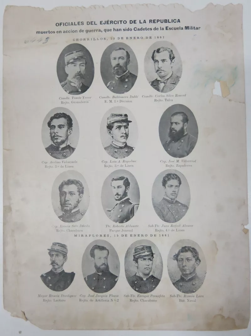 Oficiales del ejército de la República, muertos en acción de guerra, que han sido cadetes de la Escuela Militar