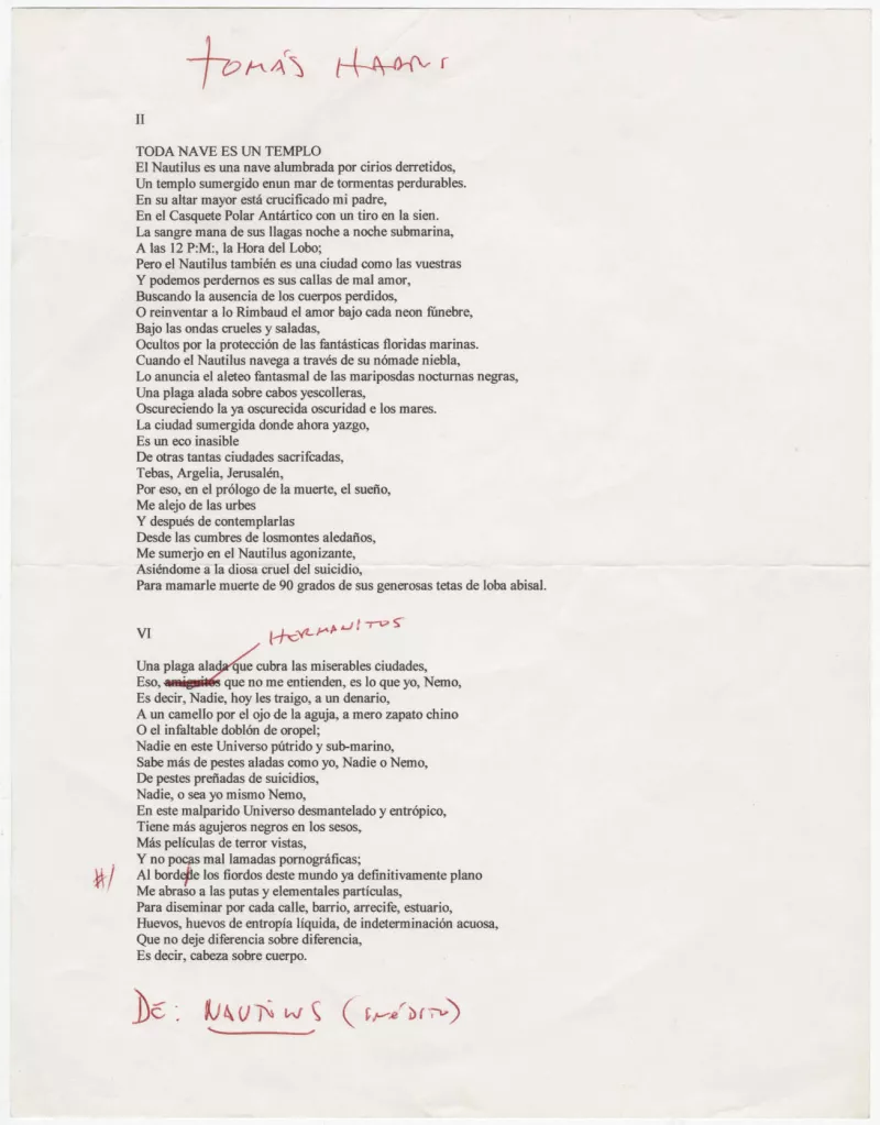 Fragmento del poemario Nautilus