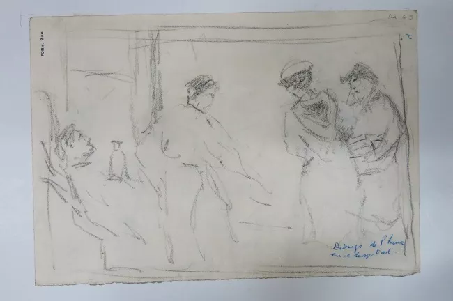 Dibujo de Pedro Luna en el hospital