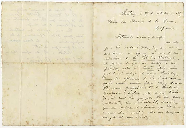 Carta a Eduardo de la Barra por Ruben Dario