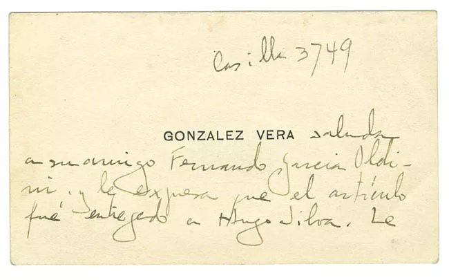 Tarjeta de visita de José Santos González 