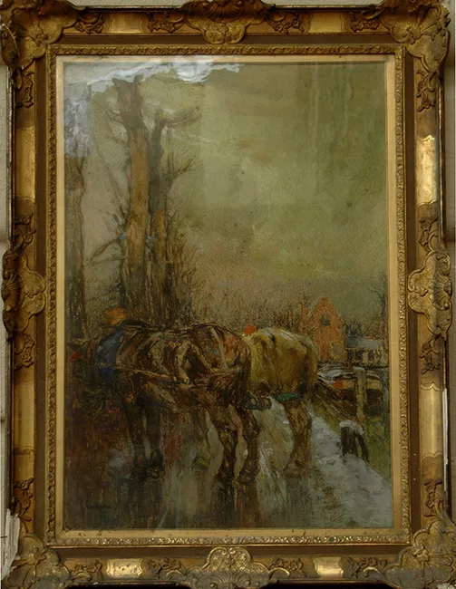 Caballos arrastrando lanchas en el Canal de Bruges