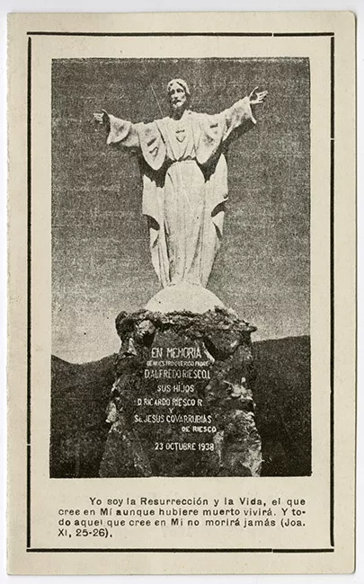 Estampa conmemorativa del fallecimiento de Alfredo Riesco López