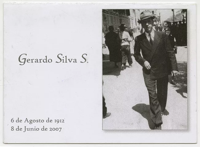 Tarjeta de defunción Gerardo Silva S. 
