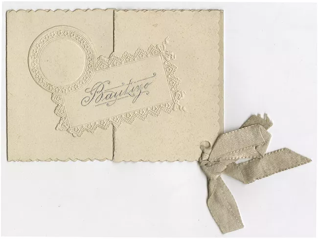 Tarjeta de bautismo de Enrique Silva Marín