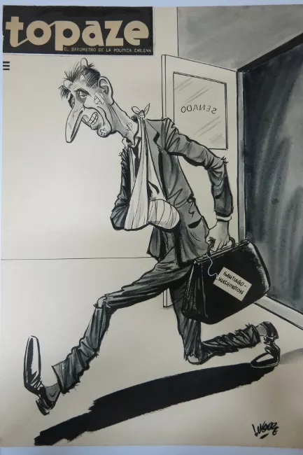 Eduardo Frei Montalva saliendo del senado