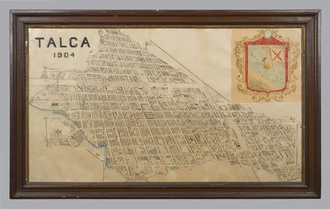 Dibujo isométrico del plano de Talca