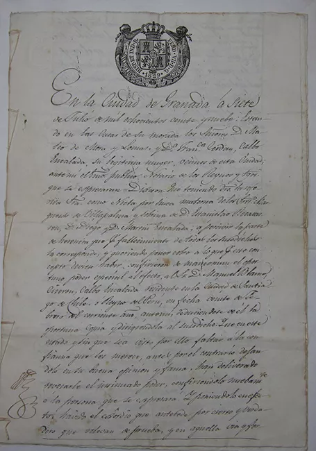 Escritura de poder a Manuel Blanco Encalada