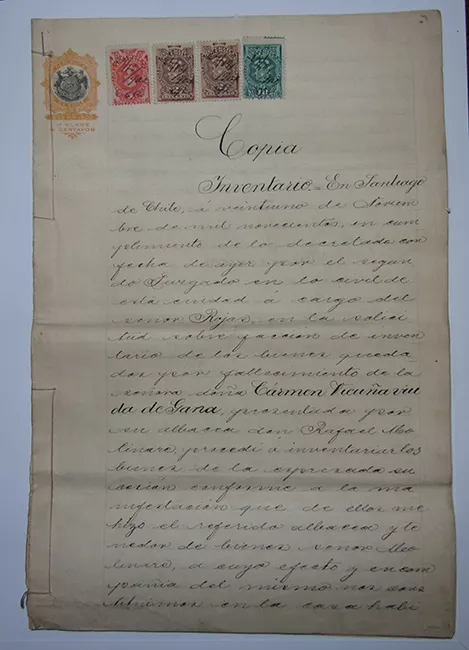 Inventario de Bienes de Carmen Vicuña