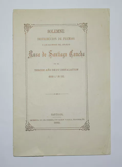 Solemne distribución de premios a alumnas del Colegio Rosa de Santiago Concha