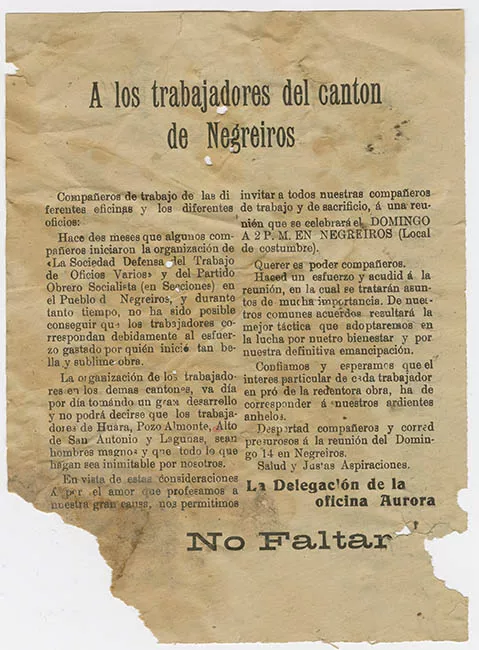 El despertar, a los trabajadores del canton de Negreiros
