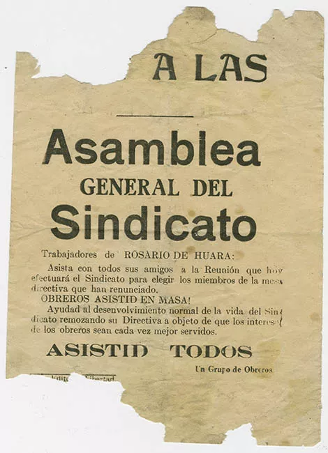 Asamblea general del sindicato de trabajadores Rosario de Huara