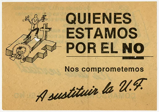 Panfleto Quienes estamos por el NO nos comprometemos a sustituir la U.F.