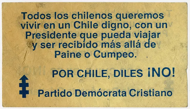 Panfleto Por Chile ¡Diles No!