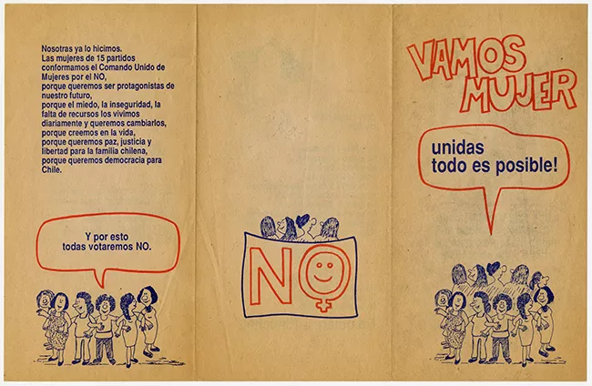 Panfleto Vamos Mujer Unidas todo es posible! NO