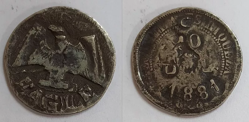 Moneda de 2 centavos (resello) República