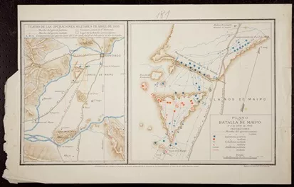 PLANO DE LA BATALLA DE MAIPO EL 5 DE ABRIL DE 1818
