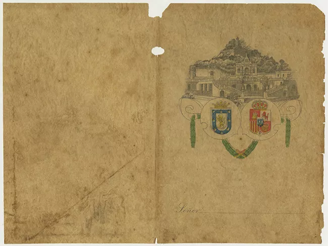 Menú al Infante Don Fernando de Baviera y Borbón , a las fiestas conmemorativas del descubrimiento del Estrecho de Magallanes