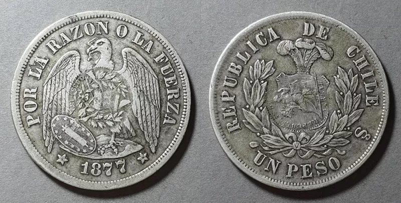 Moneda de 1 Peso (resello Guatemala) República