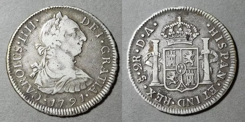 Moneda de 2 Reales (Carlos IV)