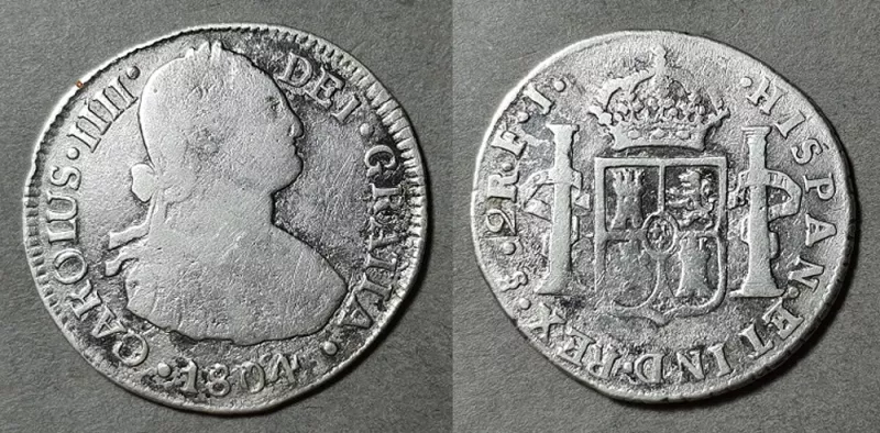 Moneda de 2 Reales (Carlos IV)