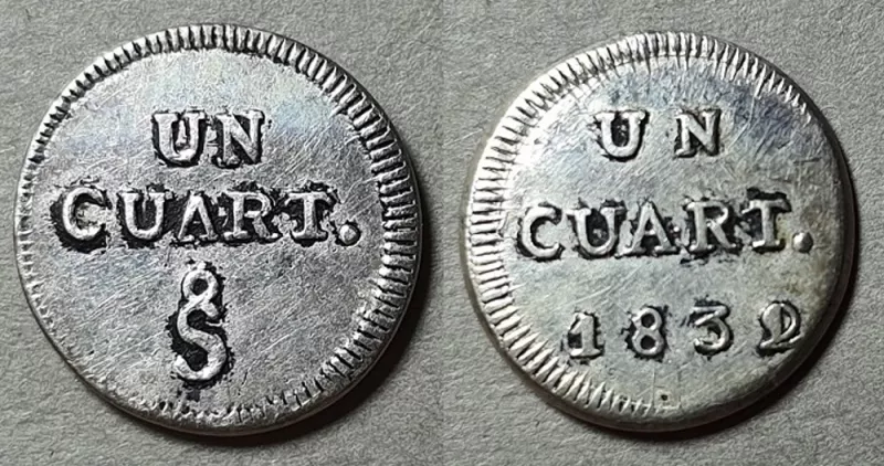 Moneda 1/4 de Real o cuartillo (República)