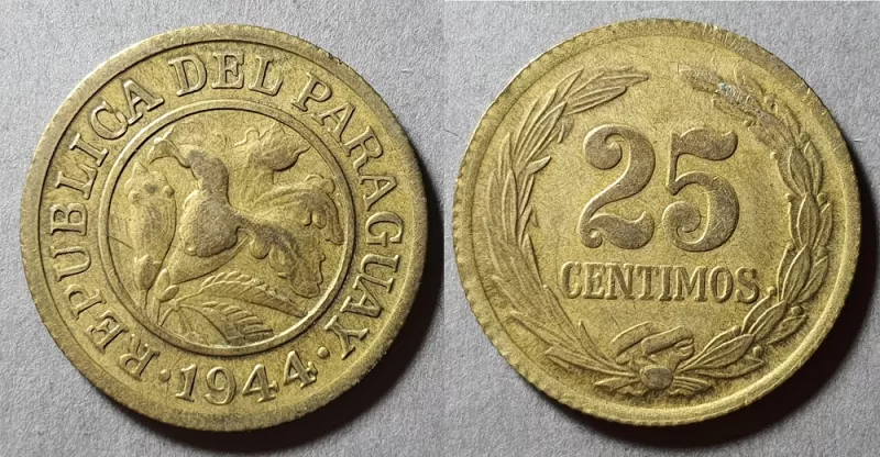 Moneda de 25 céntimos (Guaraní) República