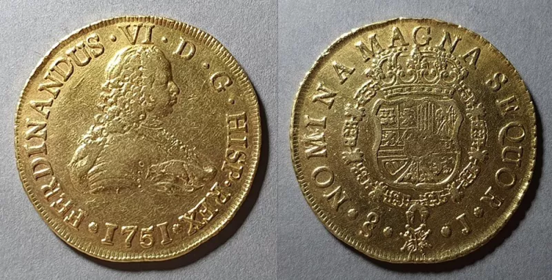 Moneda de 8 Escudos (Fernando VI)