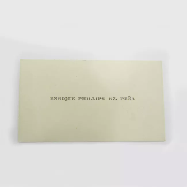 Tarjeta de visita de Enrique Phillips Rz. Peña