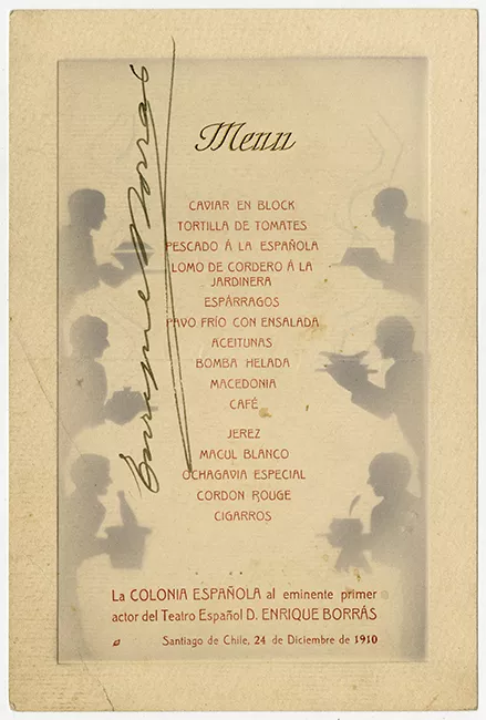 Menú a D. Enrique Borrás 