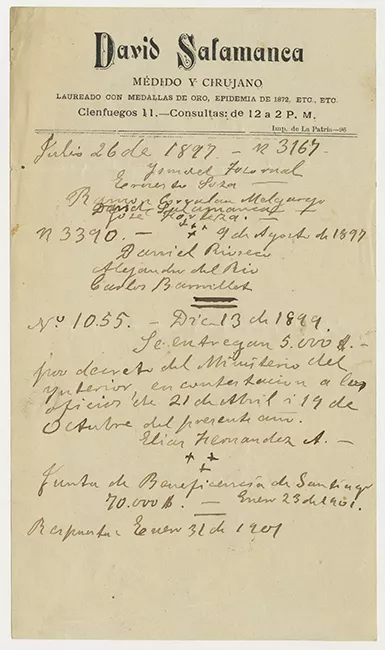 Receta de médico y cirujano David Salamanca