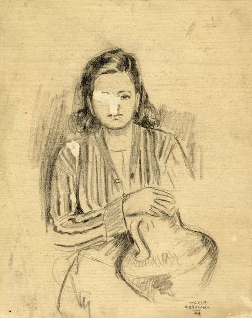 Mujer con jarrón