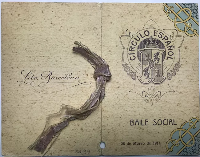 Tarjeta de Baile Social Círculo Español