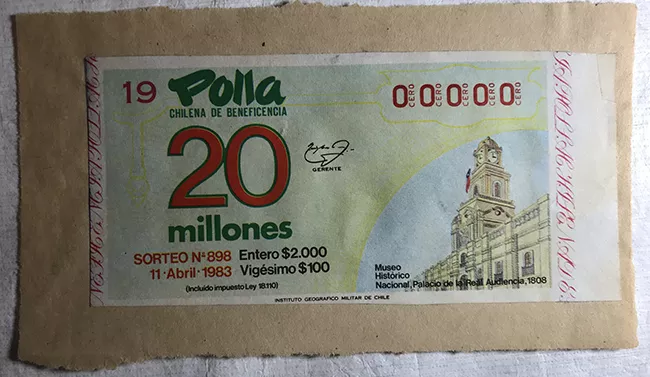 Boleto Polla chilena de beneficencia Sorteo 898 
