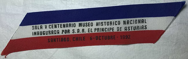 Cinta conmemorativa Sala V Centenario Museo Histórico Nacional