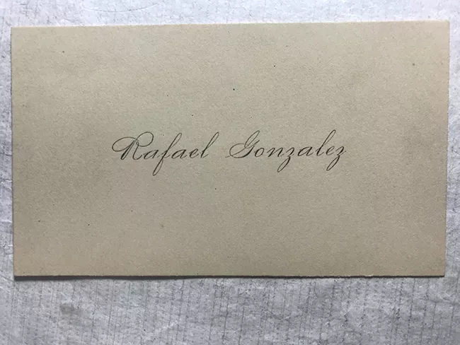 Tarjeta de visita de Rafael González