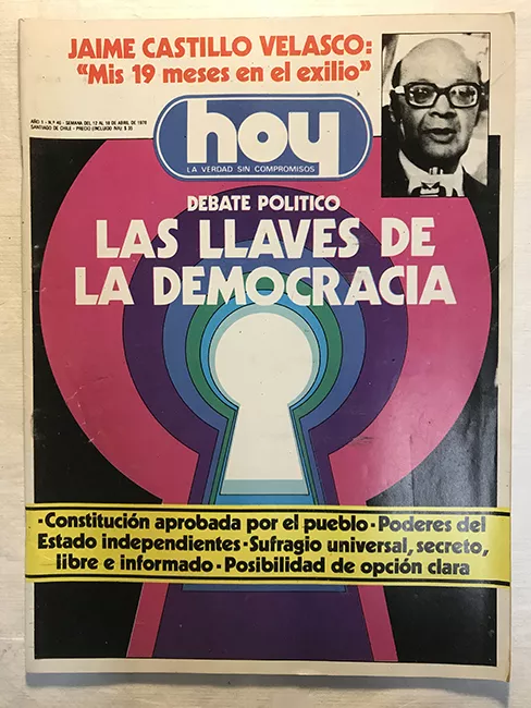 Revista HOY año I n°46. 12 abril-18 abril 1978. Jaime Castillo Velasco "Mis 19 meses en el exilio"