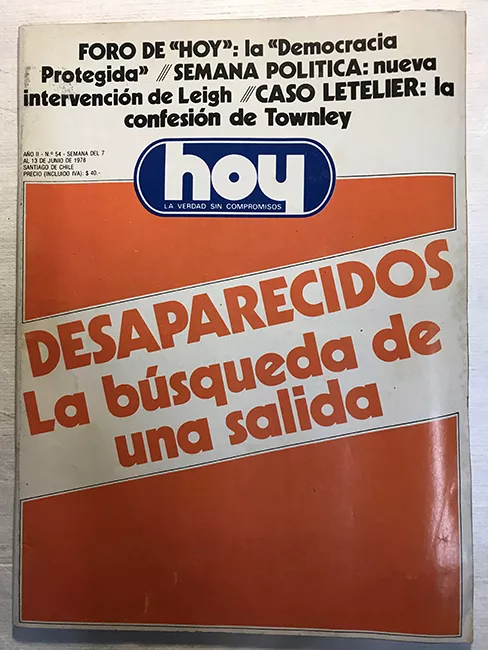 Revista HOY año II n°54. 7 junio-13 junio 1978. DESAPARECIDOS. La búsqueda de una salida