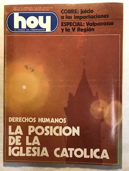 Revista HOY año II n°55. 14 junio-20 junio 1978. Derechos Humanos: la posición de la Iglesia Católica