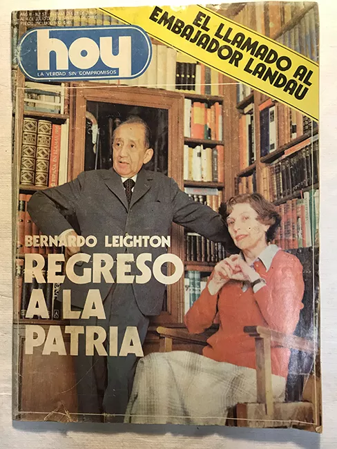 Revista HOY año II n°57. 28 junio-4 julio 1978. Bernardo Leighton Rgreso a la Patria