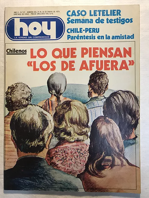 Revista HOY año II n°87. 24 enero-30 enero 1979. Chilenos, lo que piensan "los de afuera"