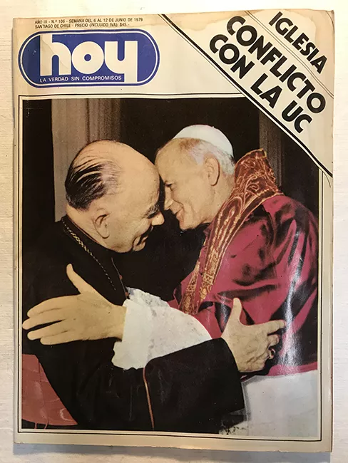 Revista HOY año III n°106. 6 junio-12 junio 1979. Iglesia Conflicto con la UC