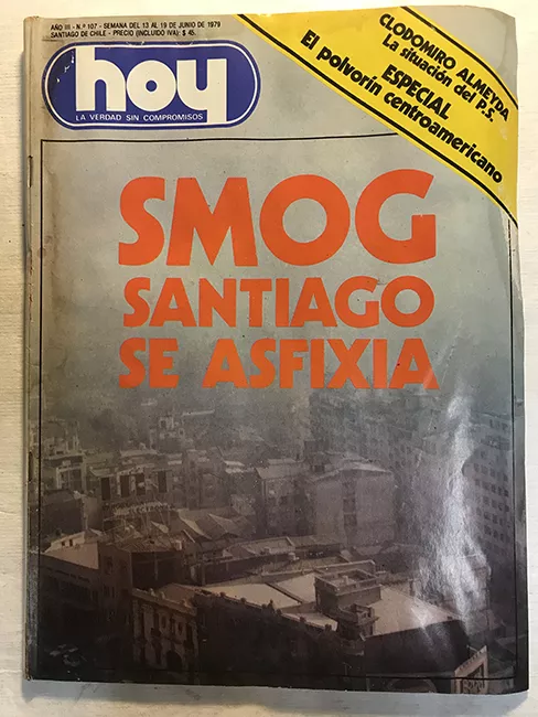 Revista HOY año III n°107. 13 junio-19 junio 1979. Smog Santiago se asfixia