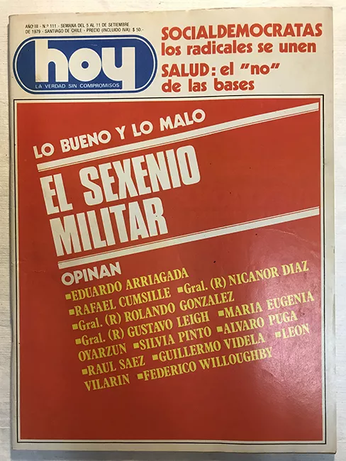 Revista HOY año III n°111. 5 septiembre-11 septiembre 1979. Lo bueno y lo malo: el sexenio militar